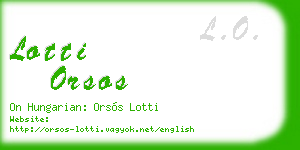 lotti orsos business card