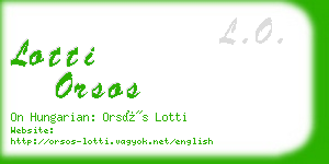 lotti orsos business card
